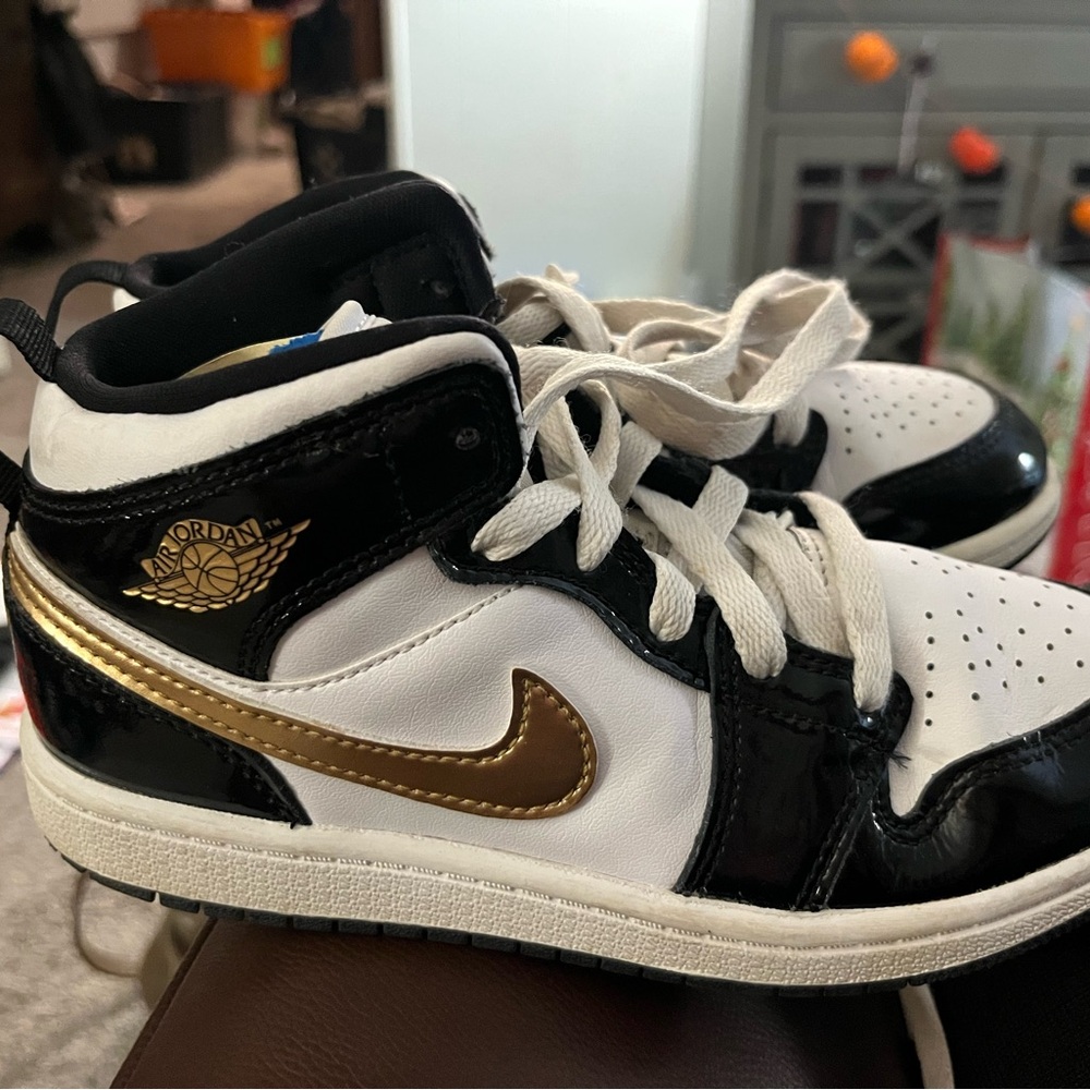 Jordan Kids Black and White High-Top Sneakers